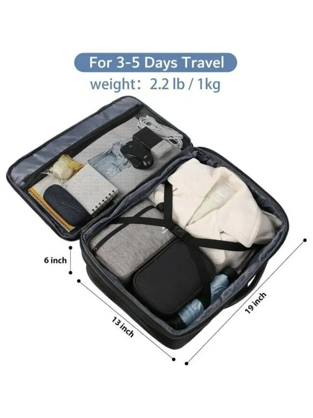Matein Travel Backpack 40L Expandable Carry On Bag Lightweight Water Resistant